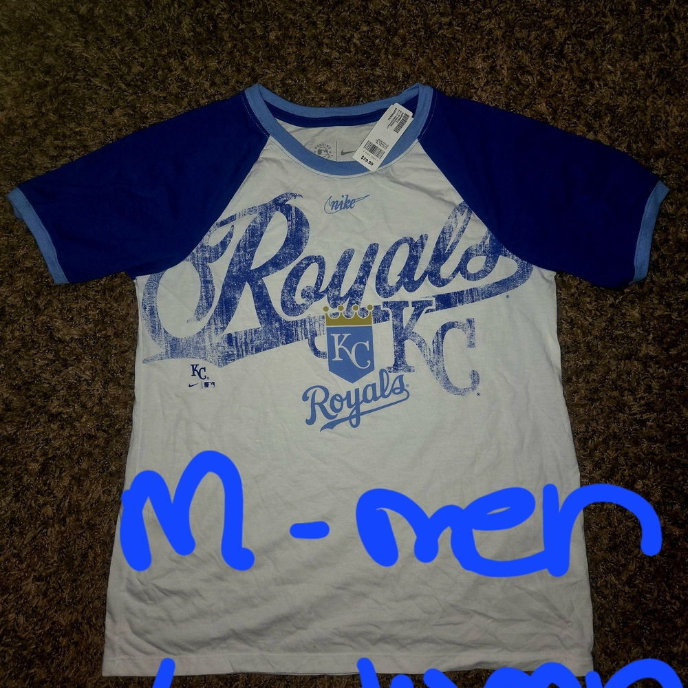 Nike Blue and White Short Sleeve Tee